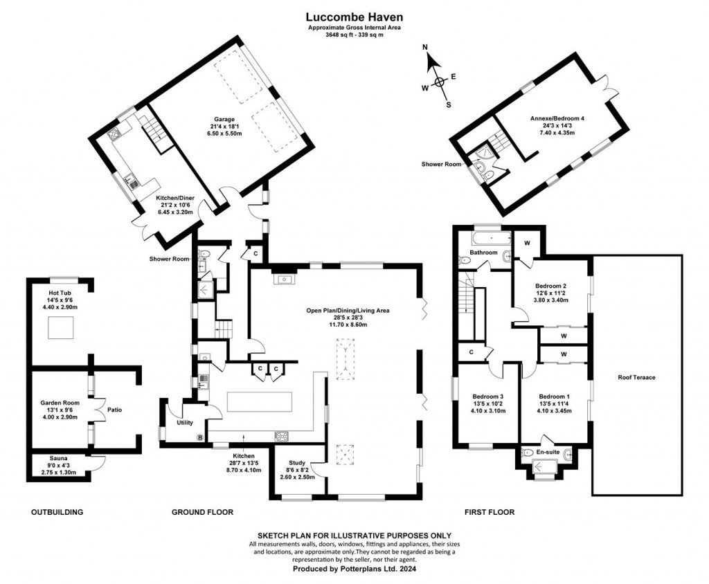 Floorplans For Luccombe, Isle of Wight